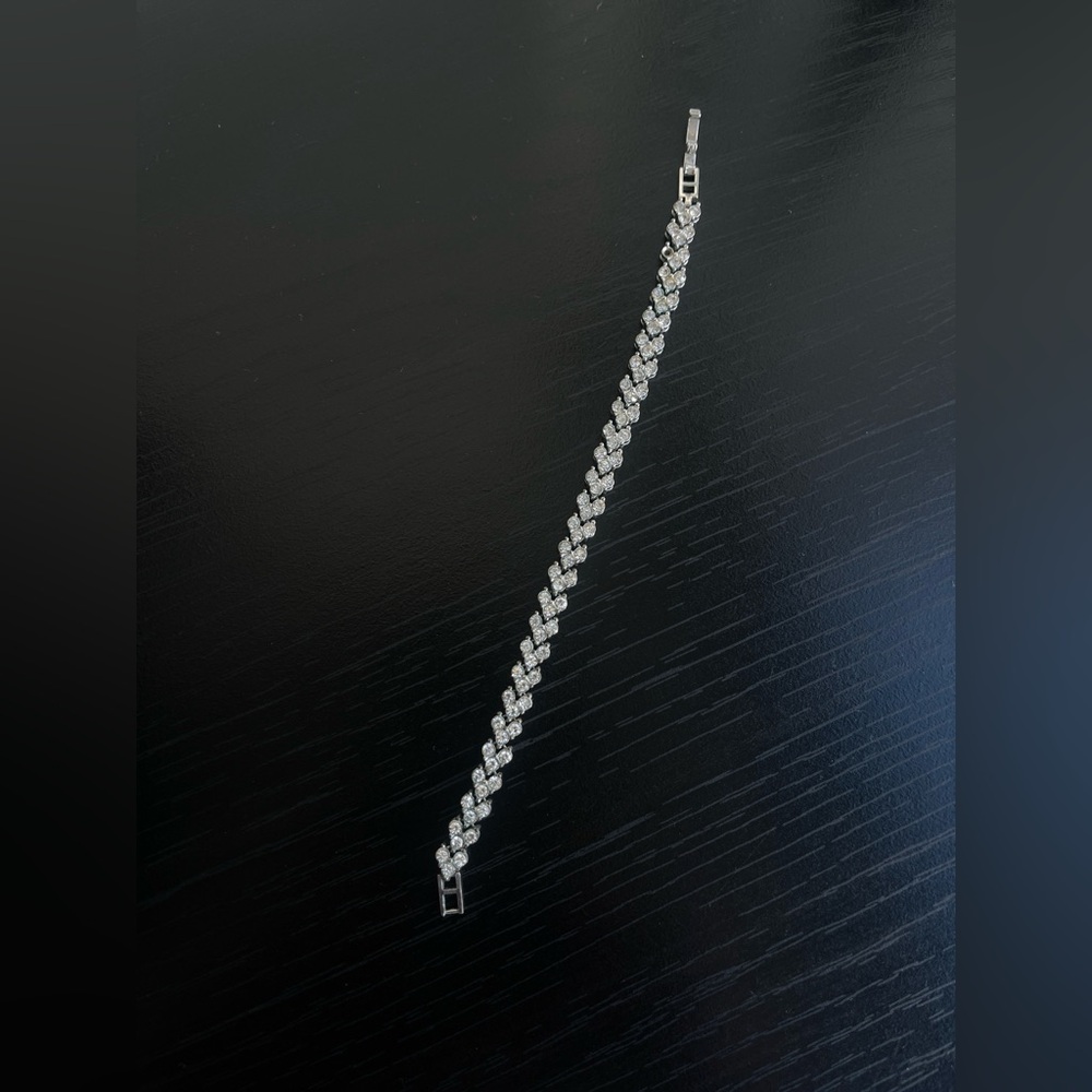 Bracelet Swarovski Silver Diamond Tennis Trilogy - 7”